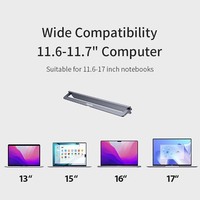 Support d'ordinateur portable adhésif mince et invisible pour bureau, pliable, ergonomique, en aluminium, support de rehaussement durable pour ordinateur portable