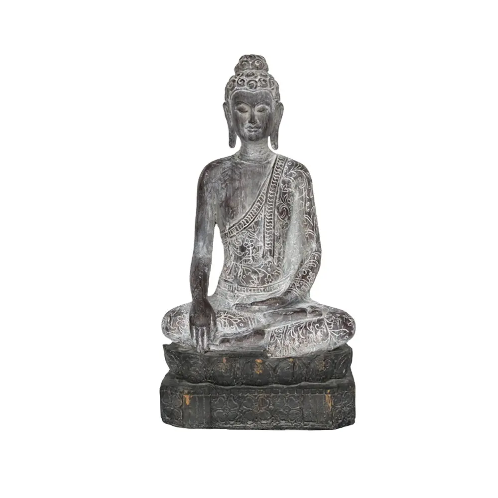 Heimwerker Handwerk Geschenk Ornamente 17 Zoll kleine Harz Kunst sitzen Buddha Statue mit Basis Buddha Statue Garten Dekor