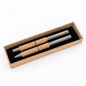 Wholesale Eco-friendly High Quality Twist Pen Soft Cork Wooden Roller with Metal Ballpoint Custom Logo Box for Business <b>Gift</b> - Product Image 5