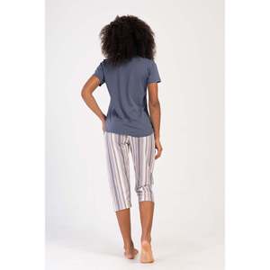 Combinaison de nuit ovale à manches courtes et col rond pour femmes - Product Image 1