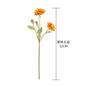 Tige unique de tournesol artificiel Sugiura blanc et jaune pour décoration de mariage et d'intérieur - Product Image 4