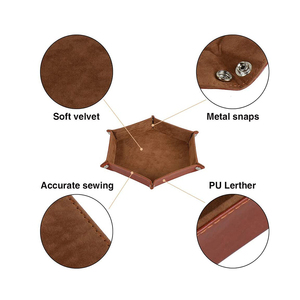 MuYang מכירה לוהטת קוביות מחזיק עור מפוצל מתקפל קטיפה קוביות מגש עבור Rpg dnd אחרים שולחן משחקים 2021 - Product Image 5