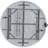Table utilitaire de banquet en granit blanc OEM de 5 pieds 150*74 pliable en plastique de moitié robuste et portable HDPE pour l'extérieur/utilisation dans le parc