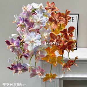 Orchidée Vanda Artificielle Secret Garden 85cm, Branche Unique, Fleur en Soie pour Décoration de Mariage - Product Image 1