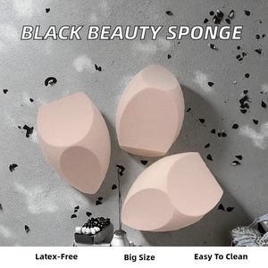 Éponge de Maquillage en Forme de Goutte d'Eau Grande Taille Noire, Sans Latex, Lavable, pour un Mélange Parfait du Maquillage, avec Étiquette Privée – Vente en Gros - Product Image 5