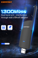 COMFAST CF-924AC V2  Adaptador Wifi Inalámbrico de Doble Banda de 1300Mbps Gigabit 2.4/5.8GHz USB3.0