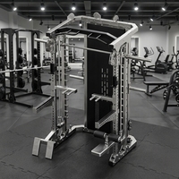 Rack Smith avec système de câbles croisés, pile de poids, barre de traction, station de dips et barres de guidage réglables pour salle de sport commerciale et usage domestique