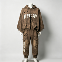 Vêtements en gros OEM : Veste oversize délavée à l'acide, effet usé, délavée par le soleil, style grunge vintage streetwear, impression DTG Kornit