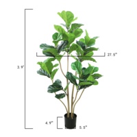 Ficus Lyrata artificiel de 150 cm avec pot, ensemble de décoration complet en pot pour le bureau et le salon, verdure instantanée