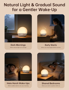 <span class=keywords><strong>Réveil</strong></span> Lumineux avec Machine à Bruit Blanc : Lumière <span class=keywords><strong>Réveil</strong></span> - Horloge à Intensité Réglable avec Haut-Parleur Bluetooth pour Chambre - 25 Sons Apaisants - Product Image 3