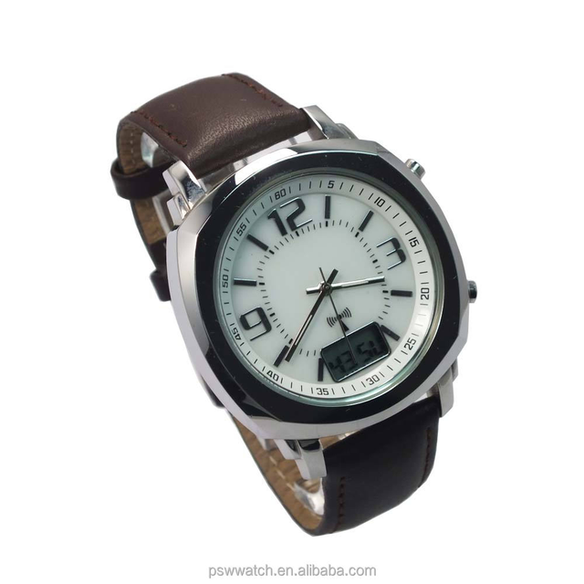 Style Mens Solar Energy Watches Genuine Leather Strap Environmental Friendly High Quality Watch for Men