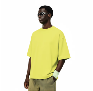 เสื้อยืดคอกลมแขนสั้นทรงหลวมสไตล์ลำลองผ้าฝ้ายแท้เนื้อหนัก 400 กรัม สีพื้น รุ่นใหม่ประจำฤดูใบไม้ผลิ/ฤดูร้อน ปี 2026 สำหรับผู้ชาย - Product Image 1