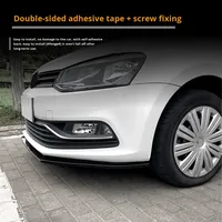 Kit de carrocería divisor de alerón delantero VW Volkswagen Polo 6R 6C 2009-2016 fibra de carbono ABS difusor de parachoques brillante actualización Exterior