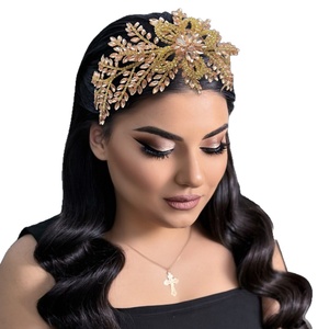 Corona <span class=keywords><strong>per</strong></span> <span class=keywords><strong>capelli</strong></span> da sposa fatta a mano con strass rossi a forma <span class=keywords><strong>di</strong></span> artiglio, catena e <span class=keywords><strong>fiori</strong></span>, accessorio <span class=keywords><strong>per</strong></span> matrimonio DZ135 - Product Image 1