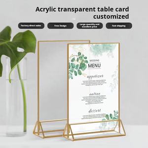 لوحات إعلانية أكريليك شفافة عالية الدقة بحواف ذهبية، تصميم عصري مخصص، قائمة طعام مضادة للسقوط - Product Image 4