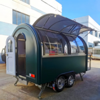 Camion de restauration mobile pour glaces et café - Acier inoxydable, longueur 2,2 m, cuisine commerciale, 220 V, équipement de cuisson personnalisé, garantie 1 an
