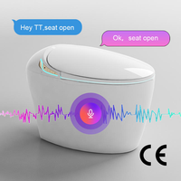 WC intelligent tout-en-un en forme d'œuf à prix avantageux, avec télécommande, bidet électrique, siphon en S, double chasse, en céramique, pour usage domestique