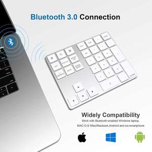 Newest Abs 34keys Bluetooth Wireless <b>Keyboard</b> Number Pad Digital for Laptop Macbook Numeric Keypad Red - Product Image 3