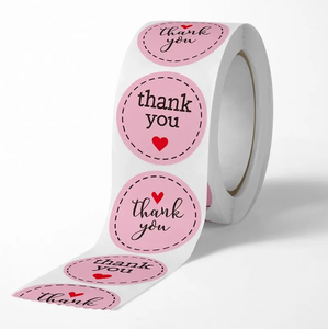 Logo Custom Made Thank You Business Roll Label Card Thank You Notes Colourful Cards Thank You Stickers for Small Business