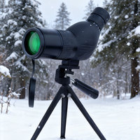 Longue-vue étanche 20-60x50 avec support pour téléphone et trépied, champ de vision de 49 m, légère, pour la chasse et l'observation des oiseaux