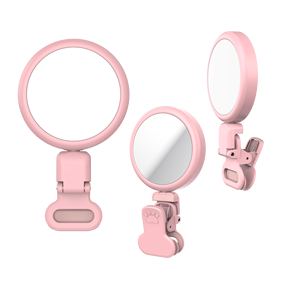 D01 Selfie Ring Light Phone 180 Grados Flip Design USB Recargable Espejo de maquillaje plegable con recarga - Product Image 1