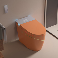 WC intelligent de luxe pour hôtel et maison, avec bidet à chasse automatique, affichage LED, céramique noire et télécommande