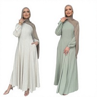 Elegante Abaya de Lino Bordado para Mujeres Musulmanas, Estilo Dubái, Caftán Árabe, Ropa Islámica, Vestido Maxi Transpirable de Manga Larga