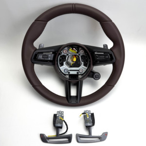 Volant en cuir véritable pour <span class=keywords><strong>Porsche</strong></span> 911 991 718 Cayenne Macan Panamera Taycan GT3 Carrera Boxster Cayman <span class=keywords><strong>Prix</strong></span> d'usine - Product Image 2