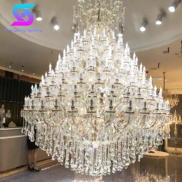 Nordic Style Dekoration Luxushotel Lobby Benutzer definierte Großprojekt Kristall K9 Led Kronleuchter Licht