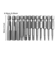 Jeu d'embouts de tournevis hexagonaux en acier S2, tige hexagonale de 1/4, embouts Allen métriques sablés pour visseuse à chocs, accessoires de perceuse