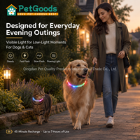 Collier LED rechargeable pour animaux de compagnie, ajustable, avec boucle en TPU et ABS, 4 modes d'éclairage, 7 heures d'autonomie, 5 options de couleur, vente en gros