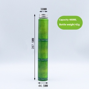 Bottiglie di plastica personalizzate a forma di bicchieri di bambù con tappi in alluminio perforati o Non perforati per bevande a base di succo - Product Image 4