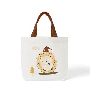 Nouveau sac fourre-tout en toile polyvalent à motif de dessin animé pour femmes, personnalisable, sac à déjeuner pour étudiants, sac à main simple pour employés de bureau - Product Image 4