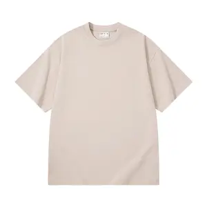 经典白色纽扣翻领酸洗棉280gsm超大设计日本圆领男式t恤
