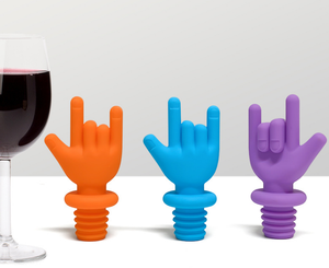 Tappi per Bottiglie di Vino YDS Design Rock per Feste, in Silicone Alimentare - Product Image 5
