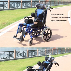 כסא גלגלים ידני נטוי לאדם עם מוגבלות, גלגלי אלומיניום, כסא גלגלים ידני נטוי לחולי שיתוק מוחין - Product Image 2