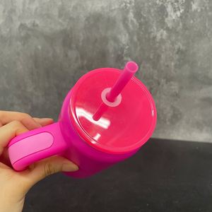 Taza de Acero Inoxidable de 16 oz con Diseño de Arcoíris, Asa Extraíble y Pajita, Grabado Láser - Product Image 4