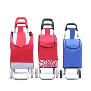 Factory Price Collapsable Foldable Shopping Grocery Foldable Cart Trolley Bag With Wheel