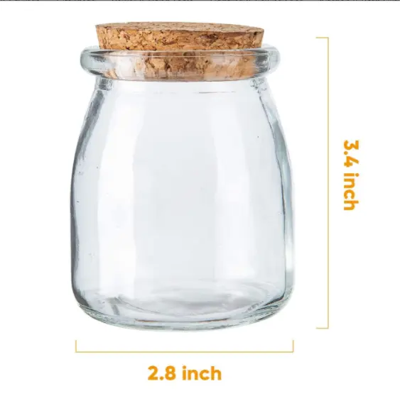 100ml mini frascos de vidro com tampas de cortiça, pequena garrafa bocal ótima para armazenamento de alimentos, jarra de tempero, vasos de bud, latas