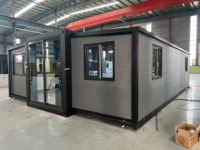 Casa Contenedor de Lujo Prefabricada Móvil Grande de 40x20 pies, Expandible, con Dos Dormitorios, Portátil y de Envío Prefabricado