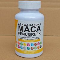 Capsules de mélange de Maca pour adultes, Ashwagandha, racine de Maca, fenugrec, complément alimentaire à base de plantes, soutien pour le stress, l'humeur et la santé de la thyroïde, 60 unités