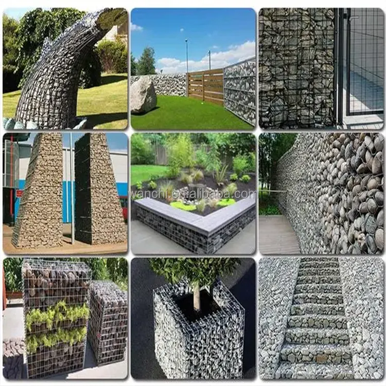 Grosir disesuaikan Harga terbaik logam lasan keranjang batu gabion/kawat gabion jala 100x50x30