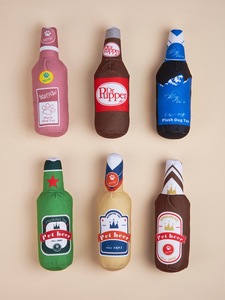 Giocattolo <span class=keywords><strong>di</strong></span> Peluche a Forma <span class=keywords><strong>di</strong></span> Bottiglia <span class=keywords><strong>di</strong></span> Birra per Animali Domestici, Giocattolo da Masticare con Carta Sfrigolante e Suono BB per la Pulizia dei Denti, Giocattolo Interattivo per Cuccioli, Personalizzabile - Product Image 1