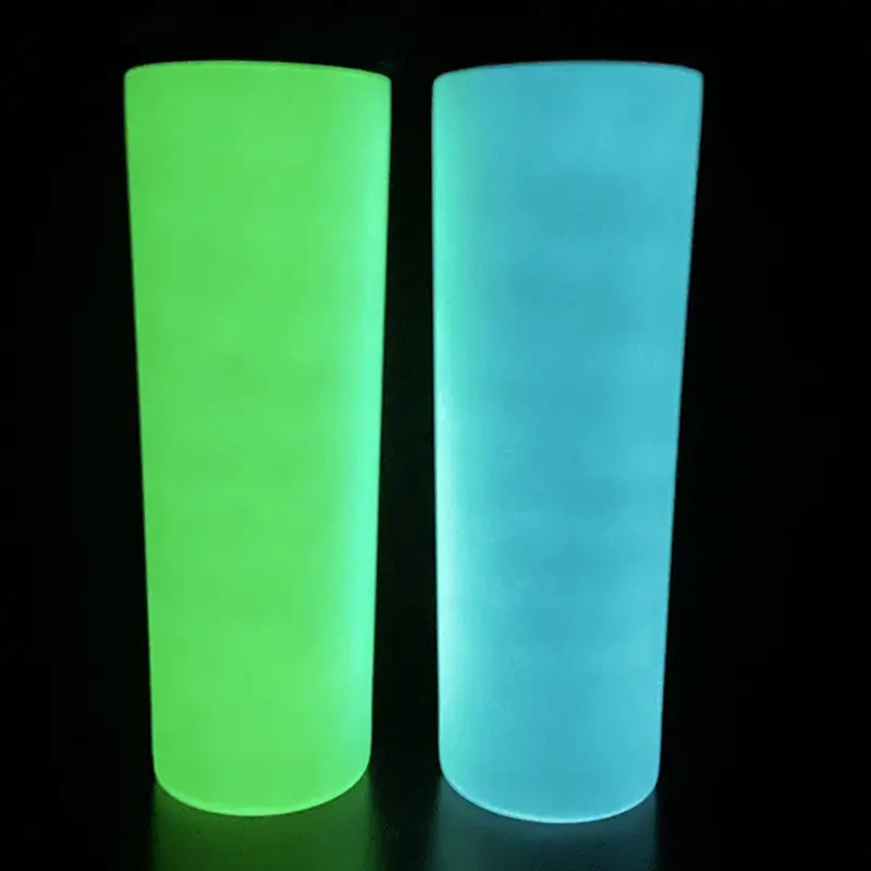 20oz 20 30 oz UV Glow karanlık 304 paslanmaz çelik abd sıska düz pırıltılı parlak boya su bardak süblimasyon bardak