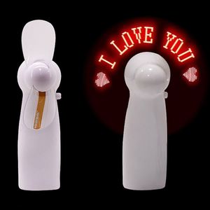 Custom <b>Mini</b> Advertising Handheld LED Flash Fan Giveaway Gift Battery Powered Fan Neon Glow LED Flashing Message Fans - Product Image 4
