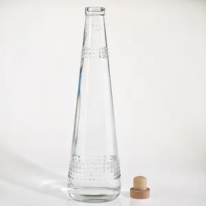 Individuelle 750 Cl Spirituosen-Glasflasche für Likör geprägte Gravur Wodka Tequila Whiskey mit Deckel