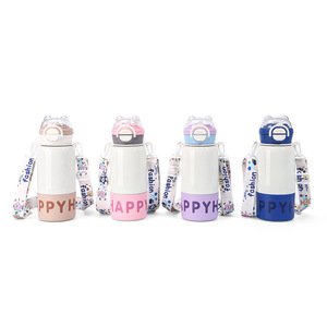 Stylish Letter Print Insulated Water Bottle With Strap Portable Drinking Cup For Students Outdoor Use Car Use - Product Image 5