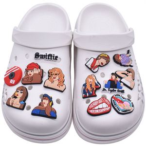 Nuevo adorno de zapatos <span class=keywords><strong>Taylor</strong></span> Clog, hebilla creativa de dibujos animados para zapatos, pegamento Flexible de Pvc, accesorios extraíbles - Product Image 4