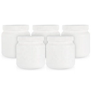 Frasco de HDPE, botella cilíndrica de boca ancha, botella blanca farmacéutica, tapa de rosca, embalaje de proteína en polvo - Product Image 1