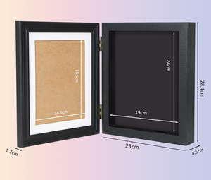 Cadre <span class=keywords><strong>photo</strong></span> pliable double face en bois 2026 avec boîte à ombre 3D pour photos et décorations culturelles - Product Image 4
